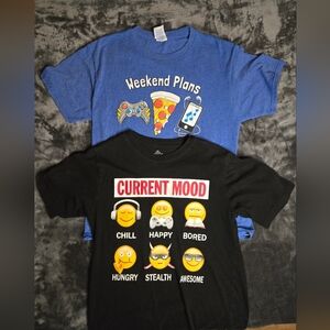 Blue and Black Kids Graphic T-Shirts Youth Size Large 10/12